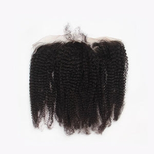 13x4 Frontal Kinky Curly . Pre-Plucked Hairline