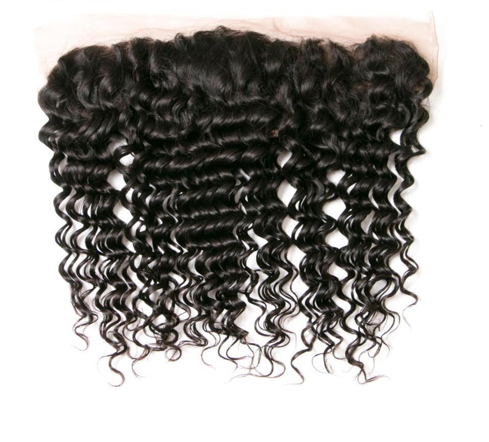 13x4 Deep Wave HD Super Fine Swiss Invisible Lace Frontal. Pre-Plucked Hairline