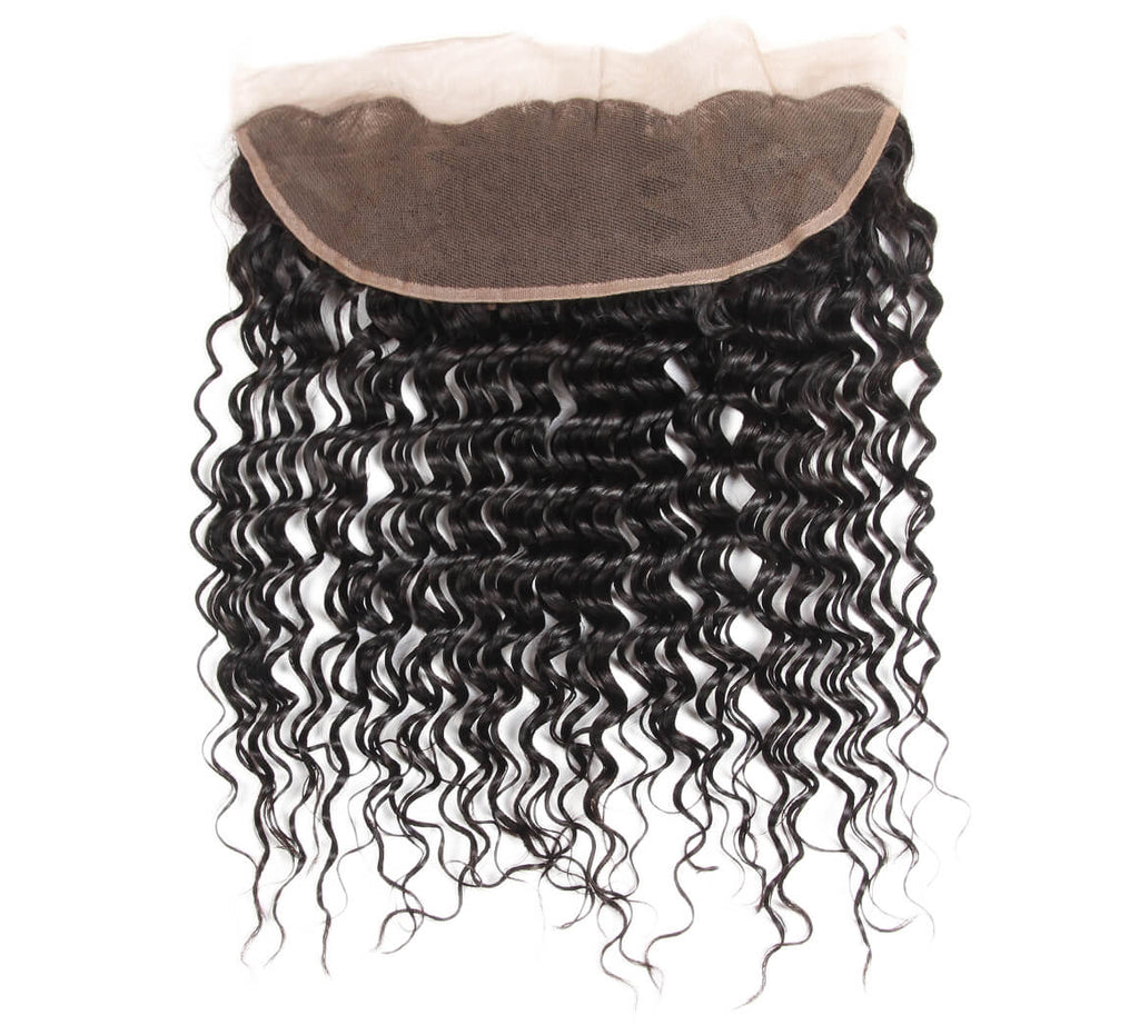 13x4 Deep Wave HD Super Fine Swiss Invisible Lace Frontal. Pre-Plucked Hairline