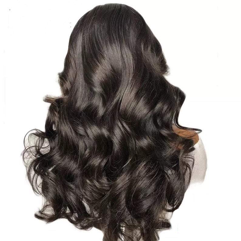13x4 BODY WAVE FRONTAL WIG. PRE-PLUCKED HAIRLINE