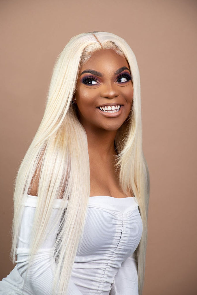 13x4 PLATINUM BLONDE STRAIGHT LACE FRONT WIG