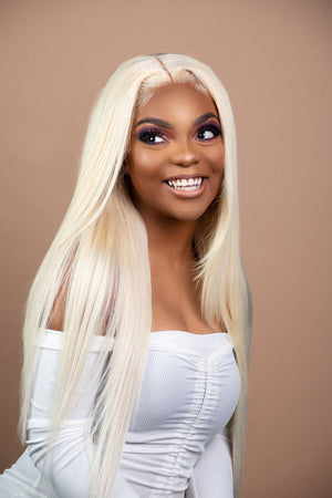 13x4 PLATINUM BLONDE STRAIGHT LACE FRONT WIG