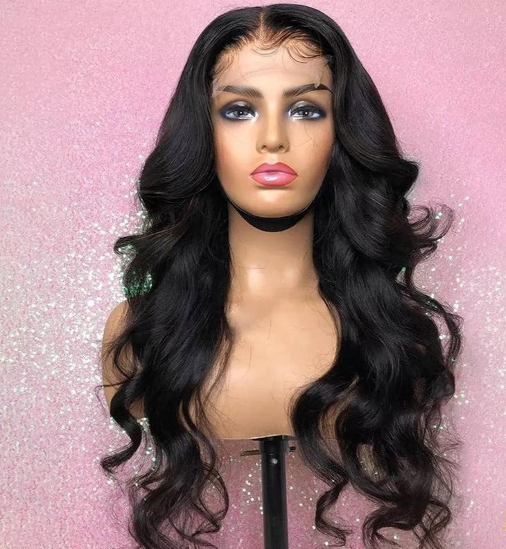 13x4 BODY WAVE FRONTAL WIG. PRE-PLUCKED HAIRLINE