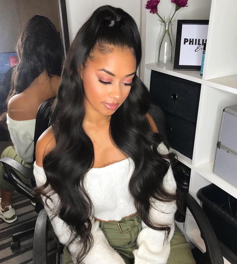 13x6 BODY WAVE FRONTAL WIG. PRE-PLUCKED HAIRLINE