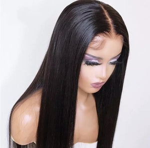 360 STRAIGHT FRONTAL WIG. PRE-PLUCKED HAIRLINE