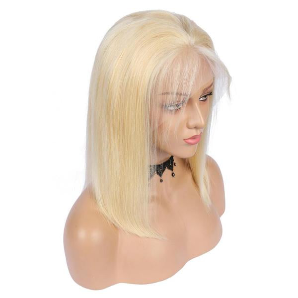 13x4 PLATINUM LACE FRONTAL BOB WIG. PRE-PLUCKED HAIRLINE